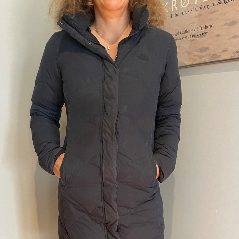 The North Face Women's 550 Miss Metro Navy Puffer Jacket/Coat/Parka w hood